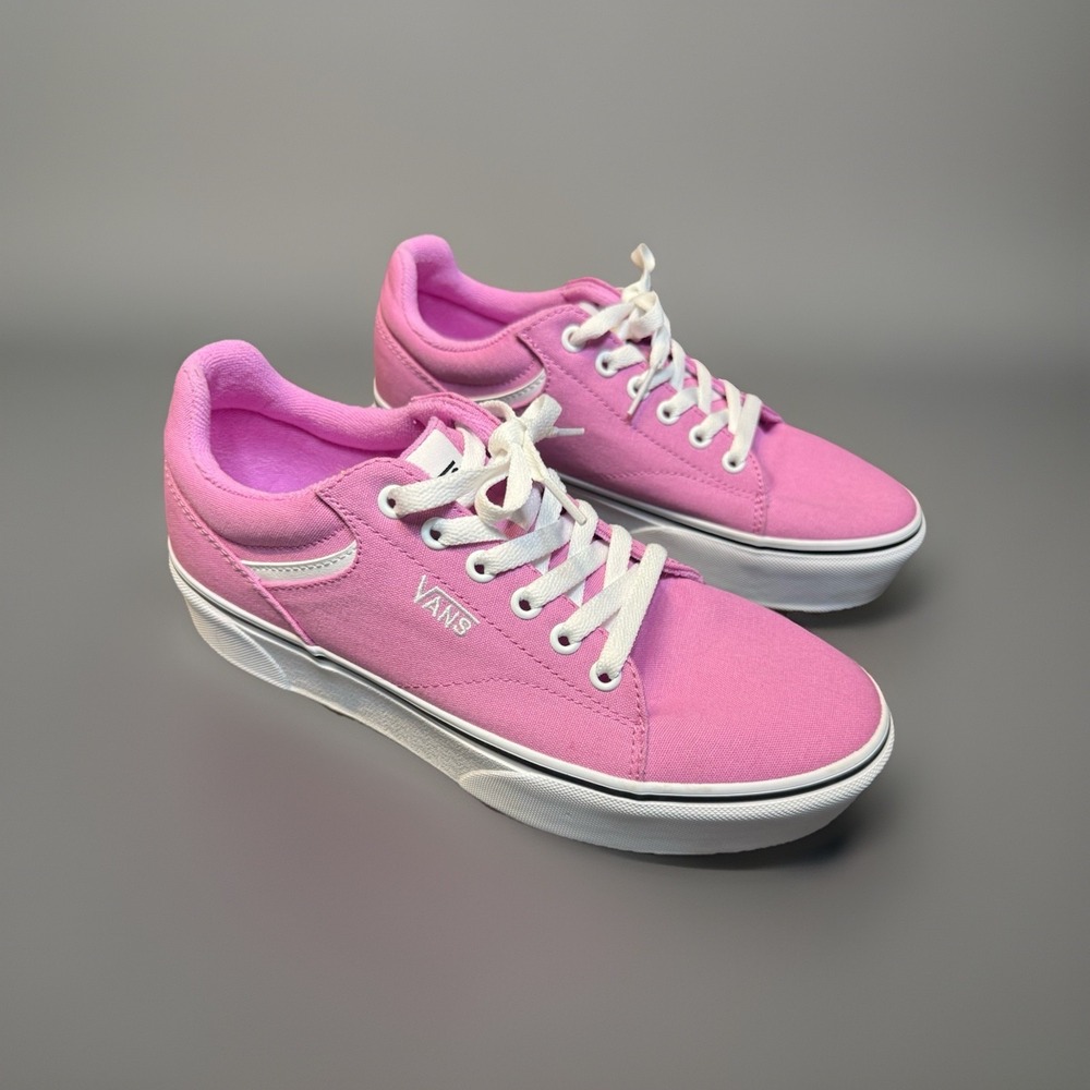Vans Women's Size 9 Seldan Platform ST Pink Lace-Up Low Top Sneakers Shoes